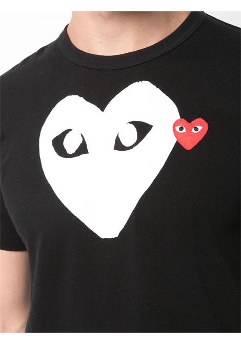 t-shirt con logo ricamato unisex nera COMME DES GARÇONS PLAY | AX-T116-0511